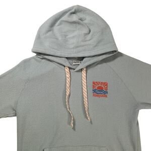 Rhythm Soft Light Blue Graphic Dawn Sunrise Print Beach Hoodie Women's Medium